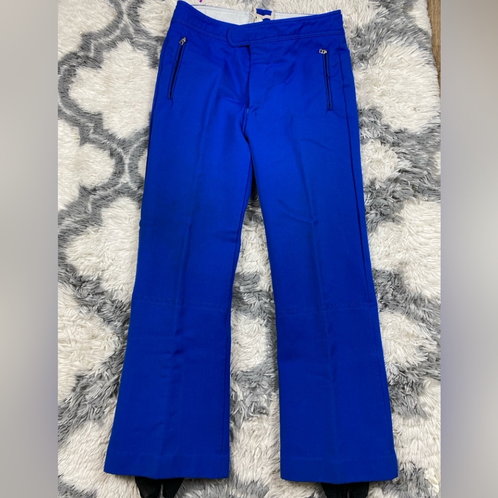 Vtg Bogner Snow Pants Blue Woolen Stirrup Snowboarding Ski Outerwear Men's 36